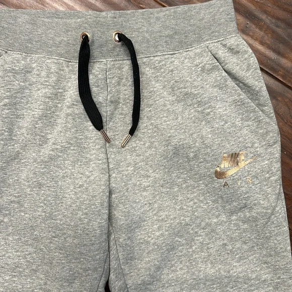 Nike Air gray joggers with rose gold logo Sz S - Picture 2 of 5